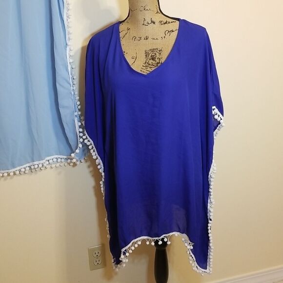 2 Adreamly sheer with pompom cover ups: one size fits most - Picture 3 of 7